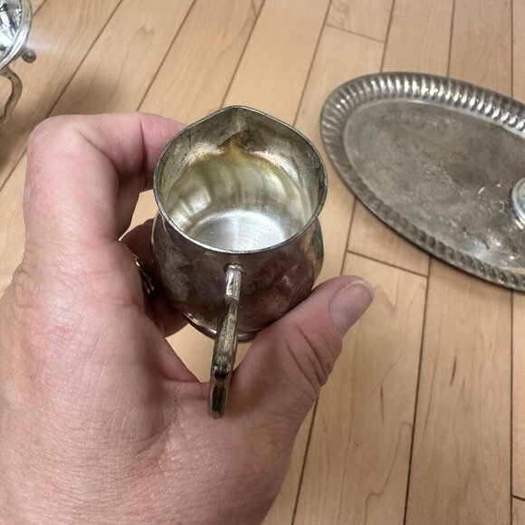 GODINGER SILVER ART Vintage Silverplate Miniature Tea Set with Tray - Picture 9 of 16